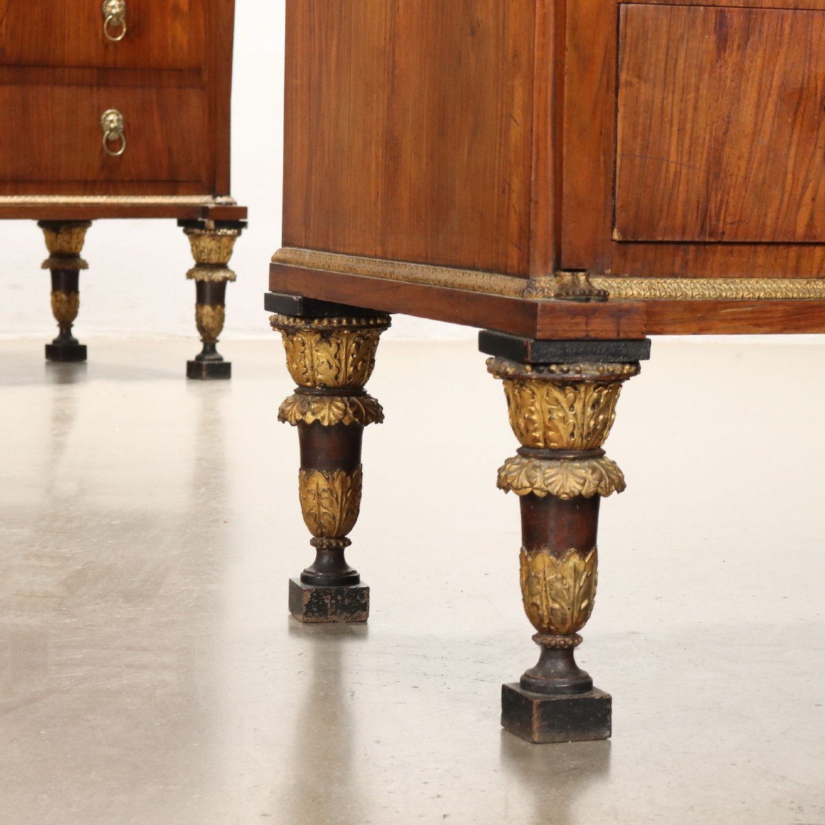 Pair Of Antique Empire Chests Of Drawers Walnut XIX Century-photo-8