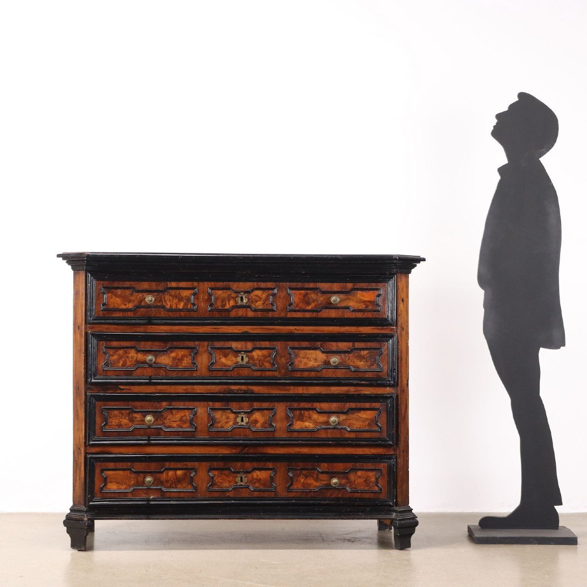 Commode Ancienne Noyer 4 Tiroirs Italie XVIIIe Siècle-photo-2