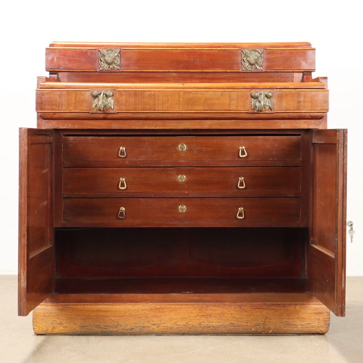 Antique Art Nouveau Cupboard Fabbrica Italiana Dei Mobili Mahogany 900-photo-3