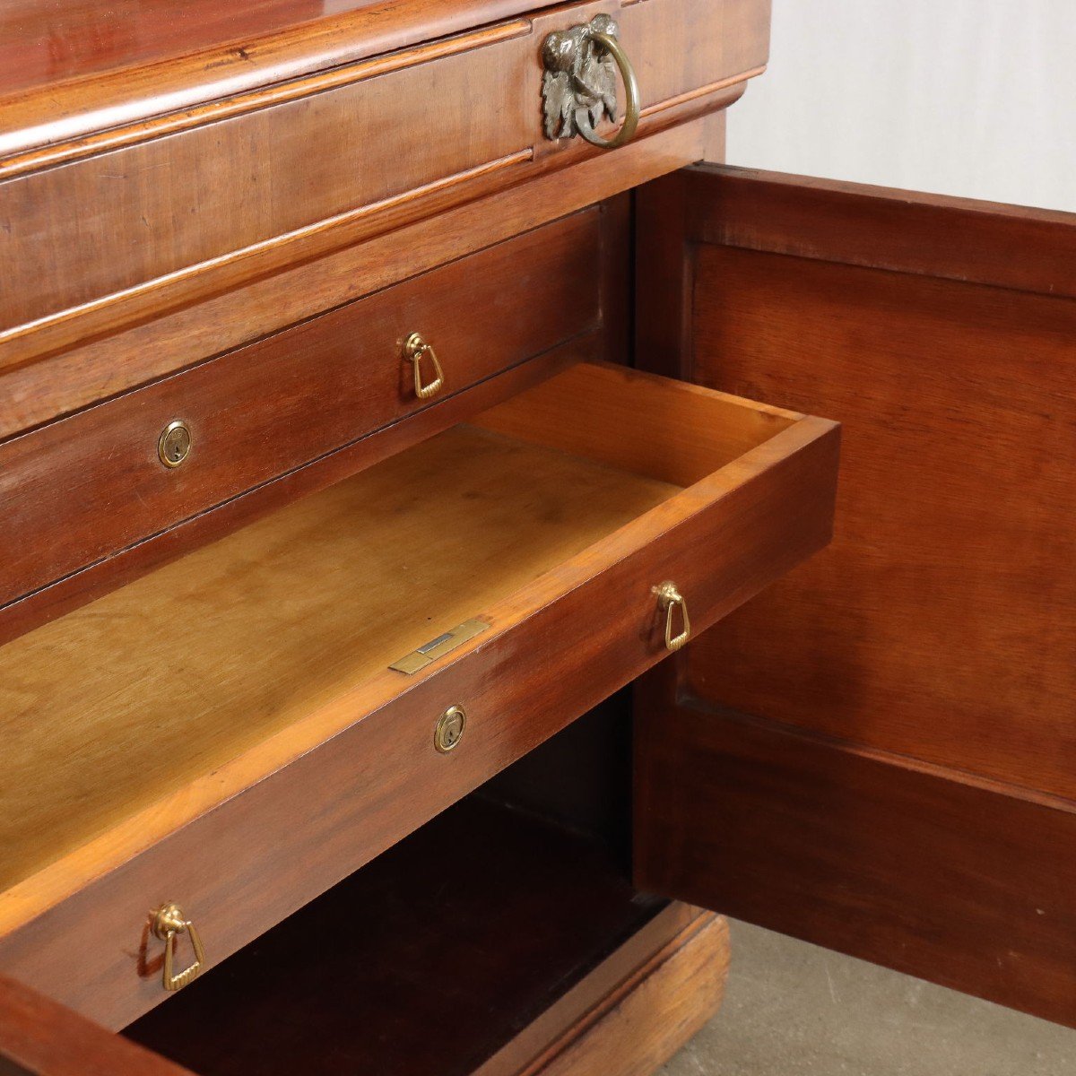 Antique Art Nouveau Cupboard Fabbrica Italiana Dei Mobili Mahogany 900-photo-3