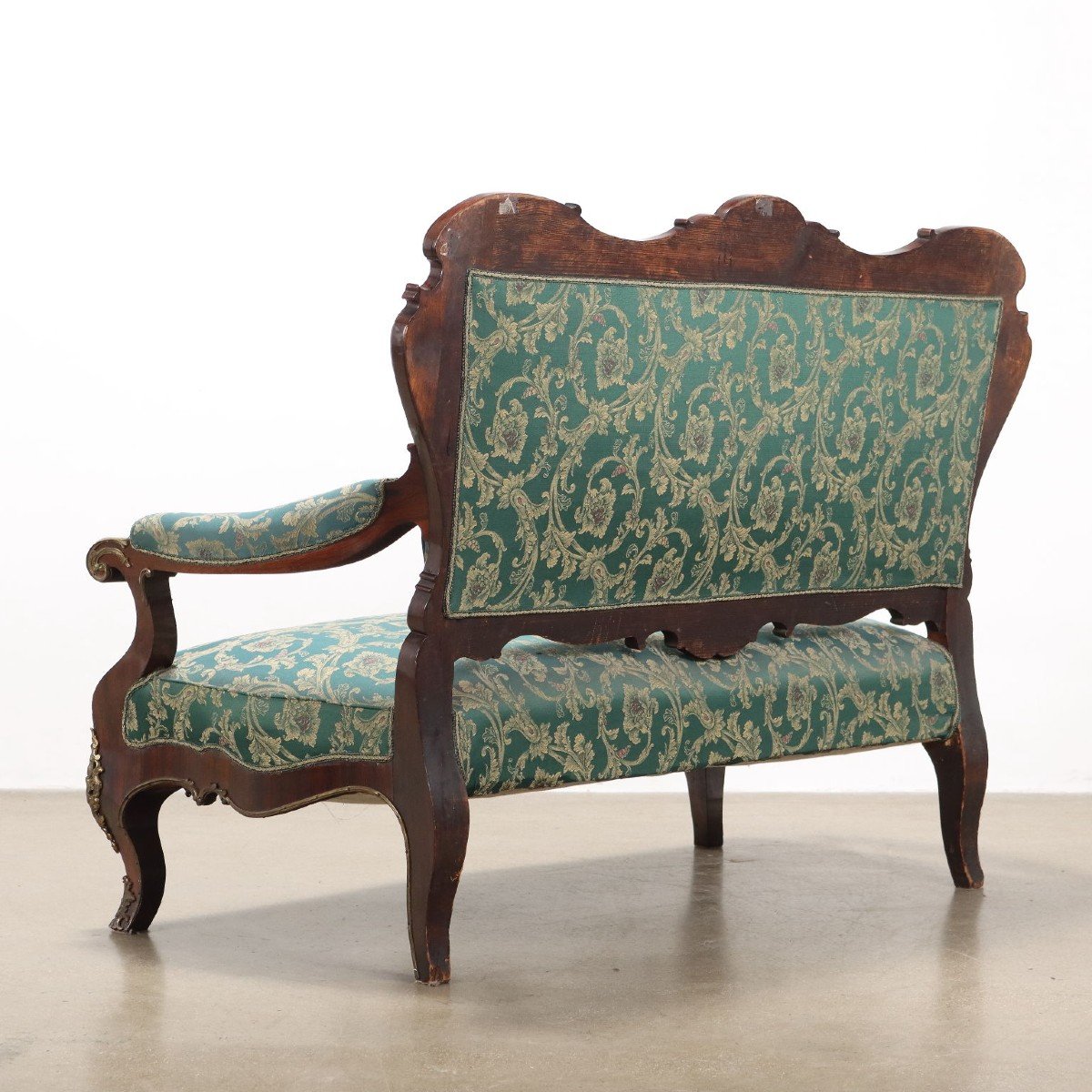Canapé Ancien Napoléon III Sapin Tissu Italie XIXe Siècle-photo-5