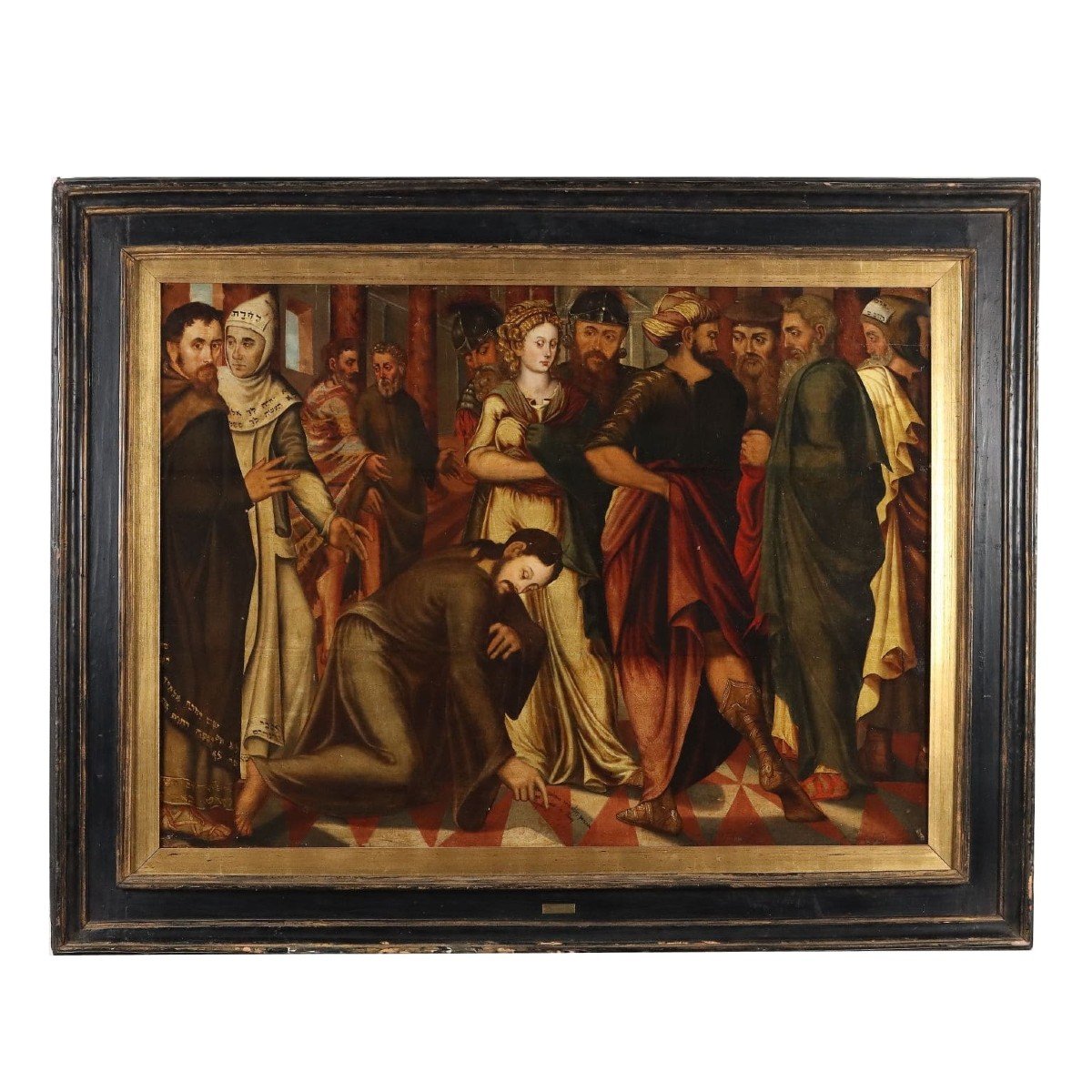 Tableau Ancien Christ Et La Femme Adultère école Flamande XVIe Siècle