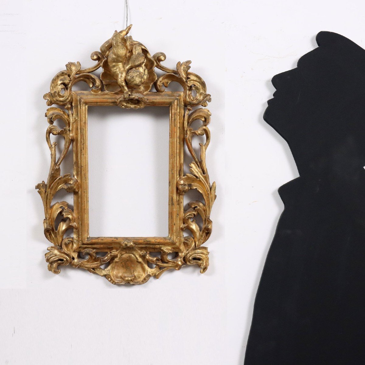 Antique Frame Baroque Style Gilded Linden Wood Italy XVIII Century-photo-2