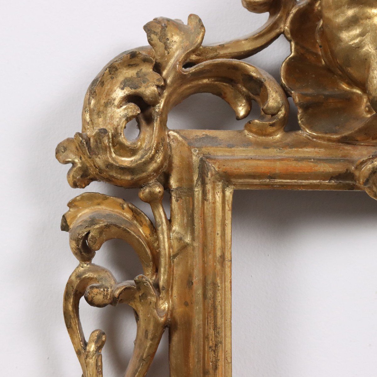 Antique Frame Baroque Style Gilded Linden Wood Italy XVIII Century-photo-1