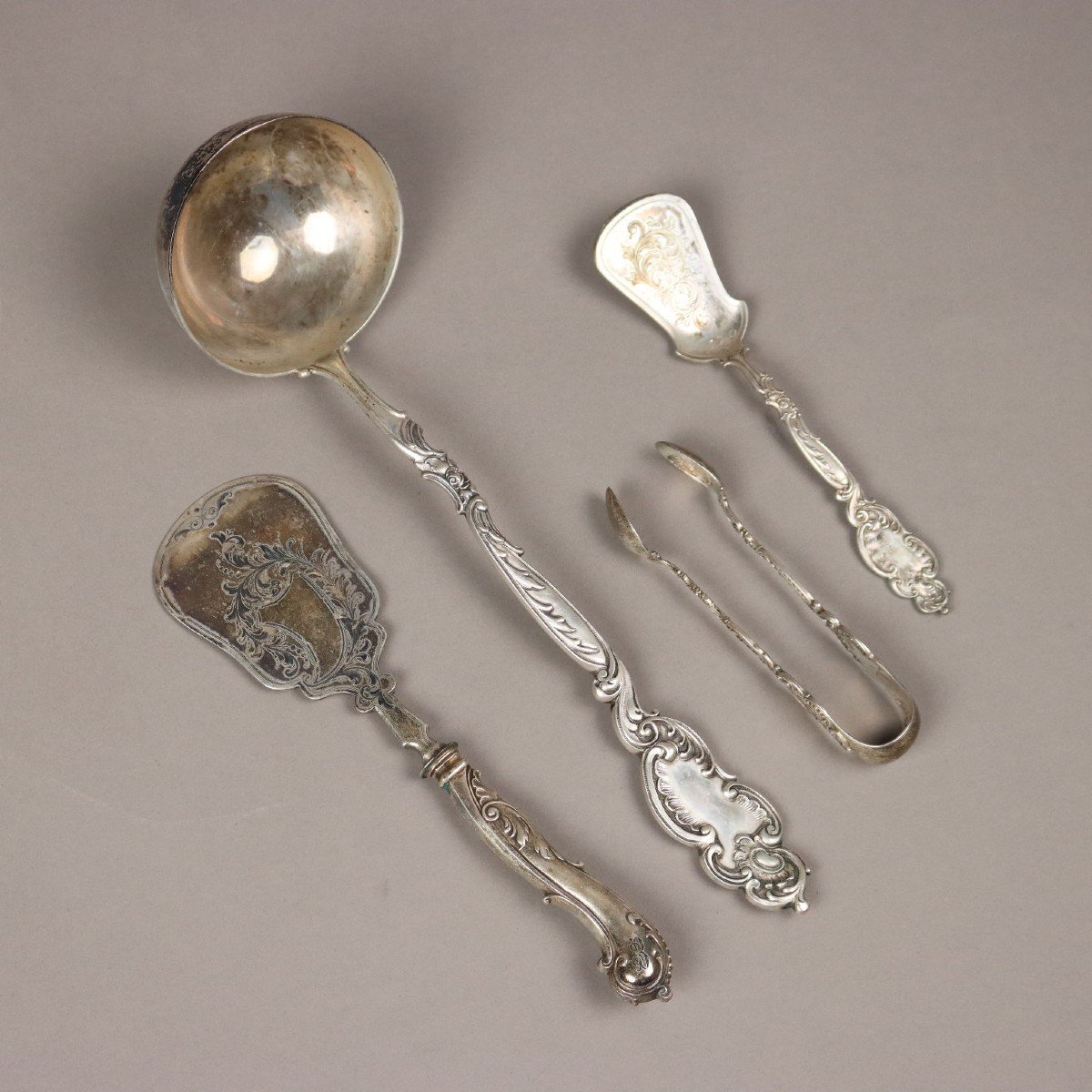 Antique Casket With Cutlery Set Silver Germany Early XX Century-photo-7