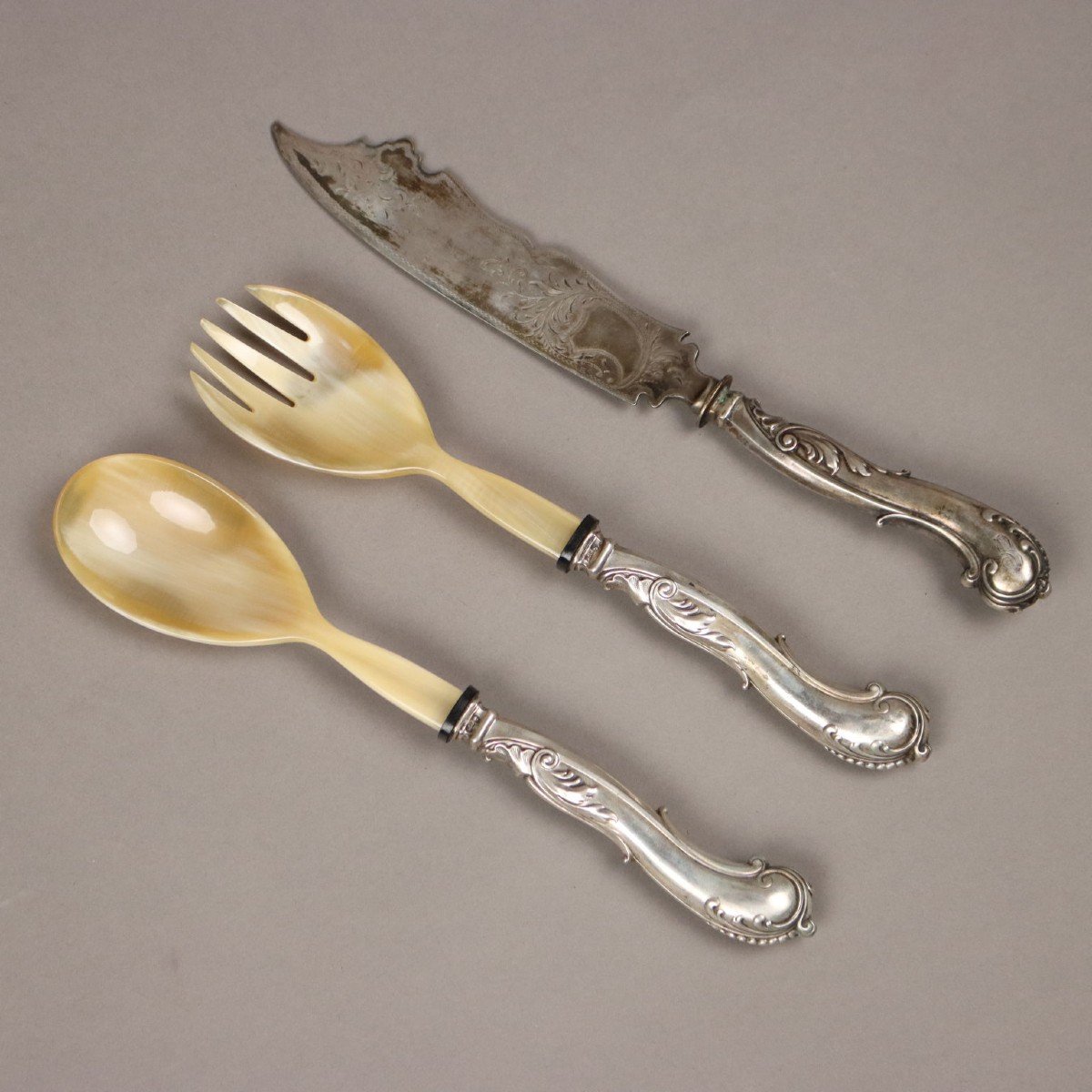 Antique Casket With Cutlery Set Silver Germany Early XX Century-photo-8
