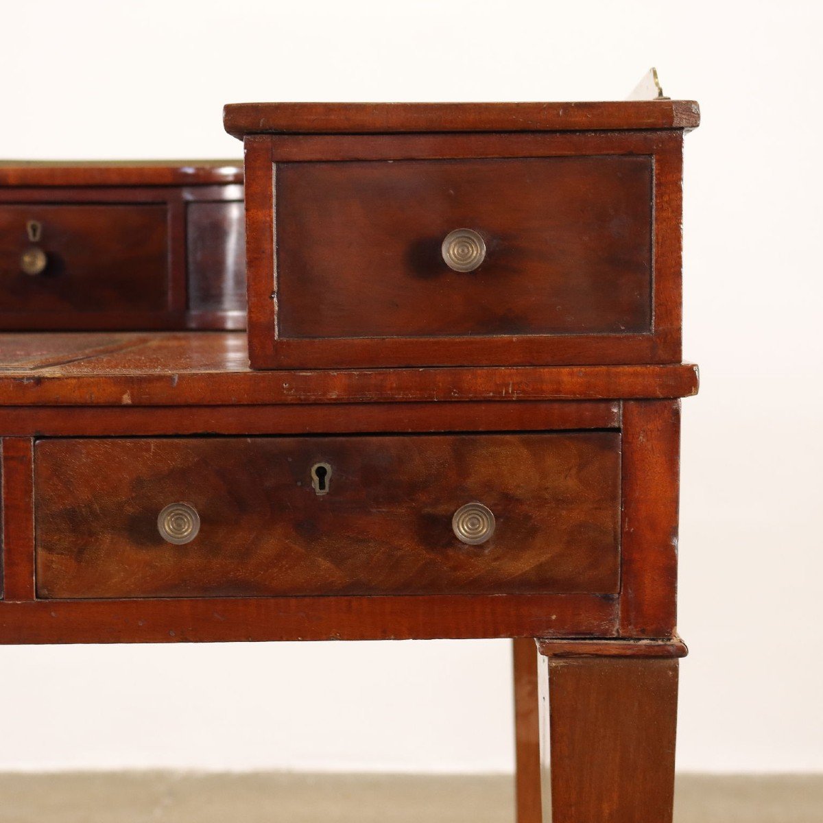 Ancient Writing Desk Carlton House Desk George III '800 Mahogany Brass-photo-4