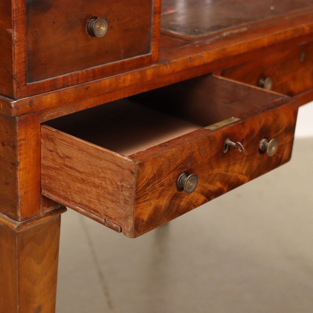 Ancient Writing Desk Carlton House Desk George III '800 Mahogany Brass-photo-4