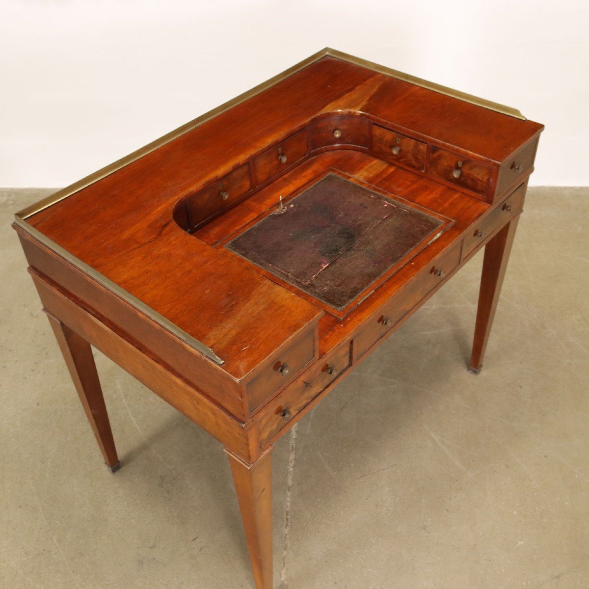 Ancient Writing Desk Carlton House Desk George III '800 Mahogany Brass-photo-7