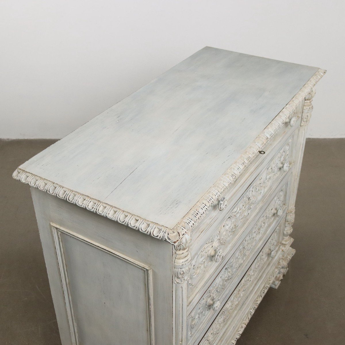 Antique Chest Of Drawers Renaissance Style Lacquered Wood '900-photo-4