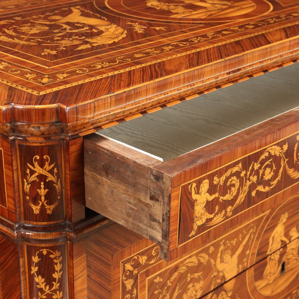 Commode à Tiroirs Marquetée Néoclassique  Gênes Dernier Quart XVIIIe Siècle-photo-4