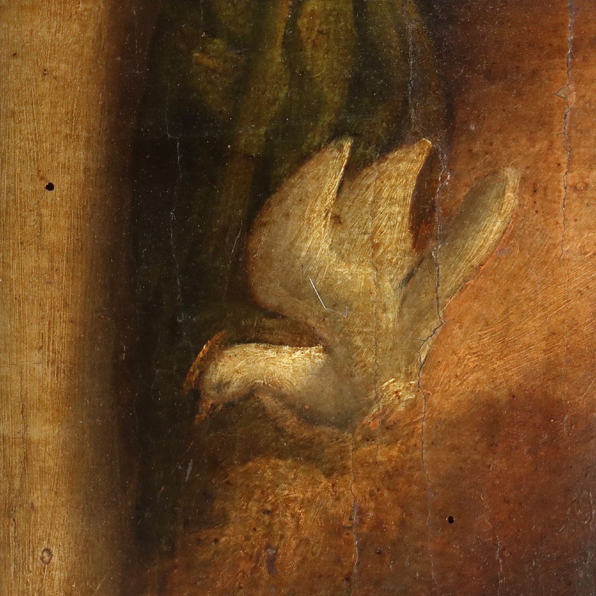 Tableau Ancien Avec Annonciation Huile Sur Panneau Italie XVIe Siècle-photo-1