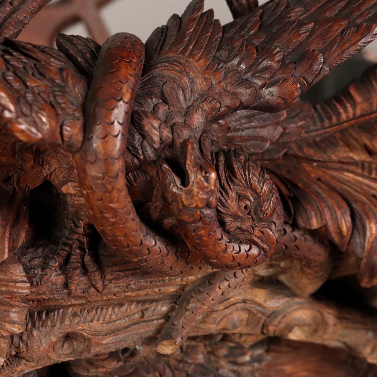 Jardinière En Bois Sculpté De Style Néo-baroque Forêt-Noire Suisse Fin du 19e siècle-photo-3