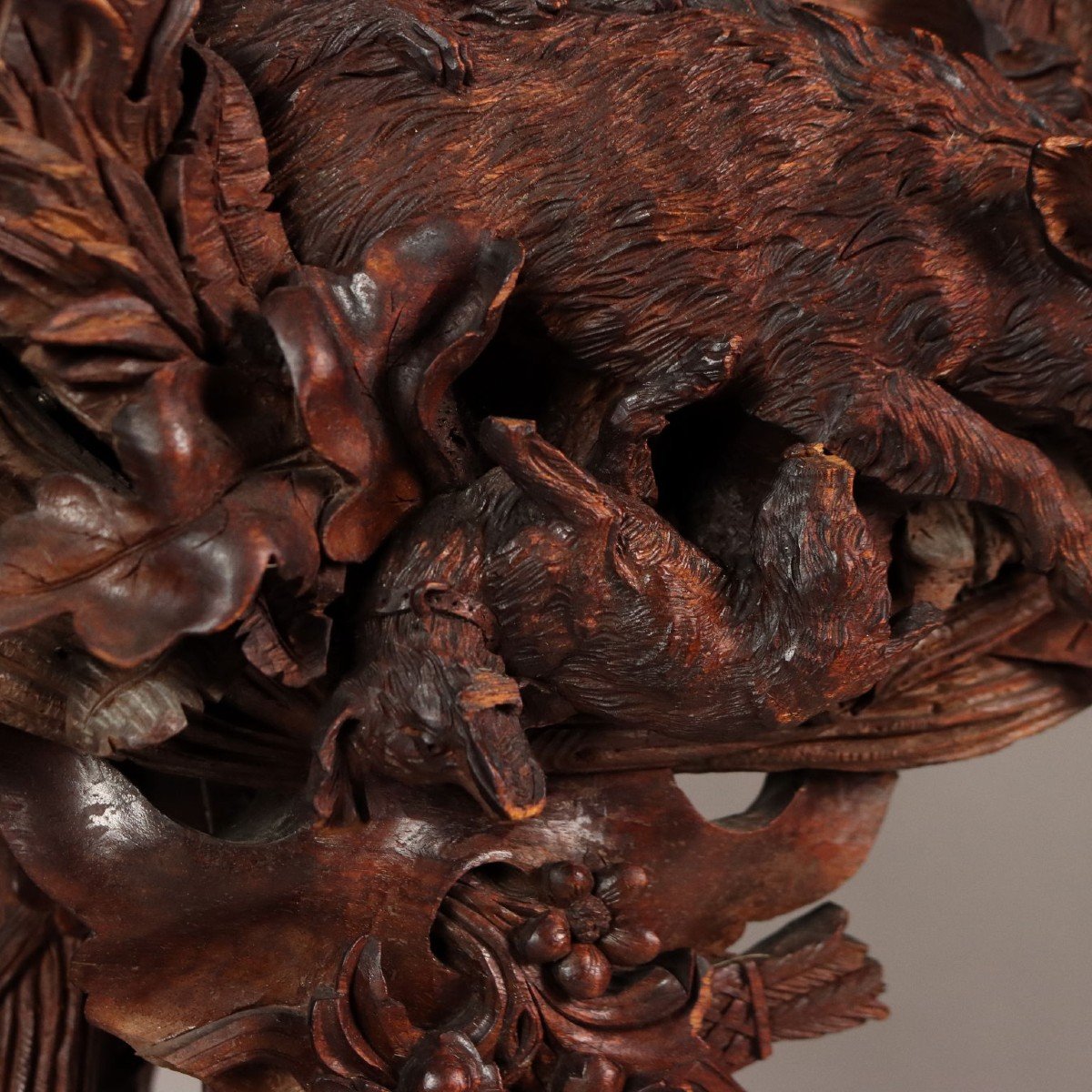 Jardinière En Bois Sculpté De Style Néo-baroque Forêt-Noire Suisse Fin du 19e siècle-photo-4