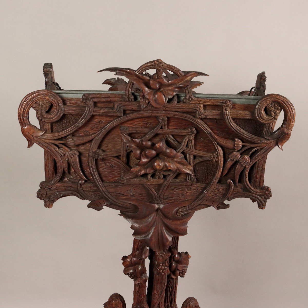 Jardinière En Bois Sculpté De Style Néo-baroque Forêt-Noire Suisse Fin du 19e siècle-photo-7