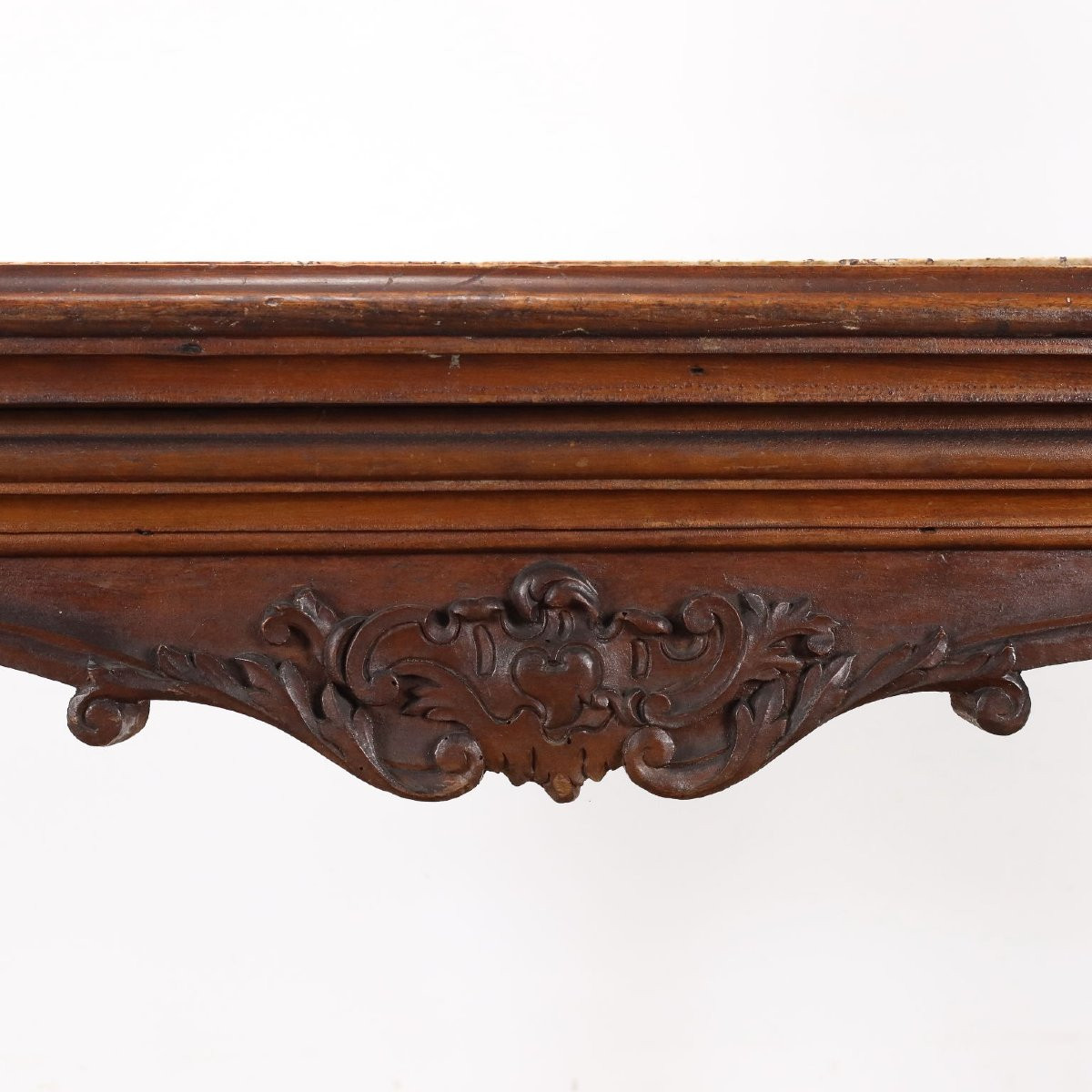 Antique Baroque Table Walnut Marble Top Italy XVIII Century-photo-4