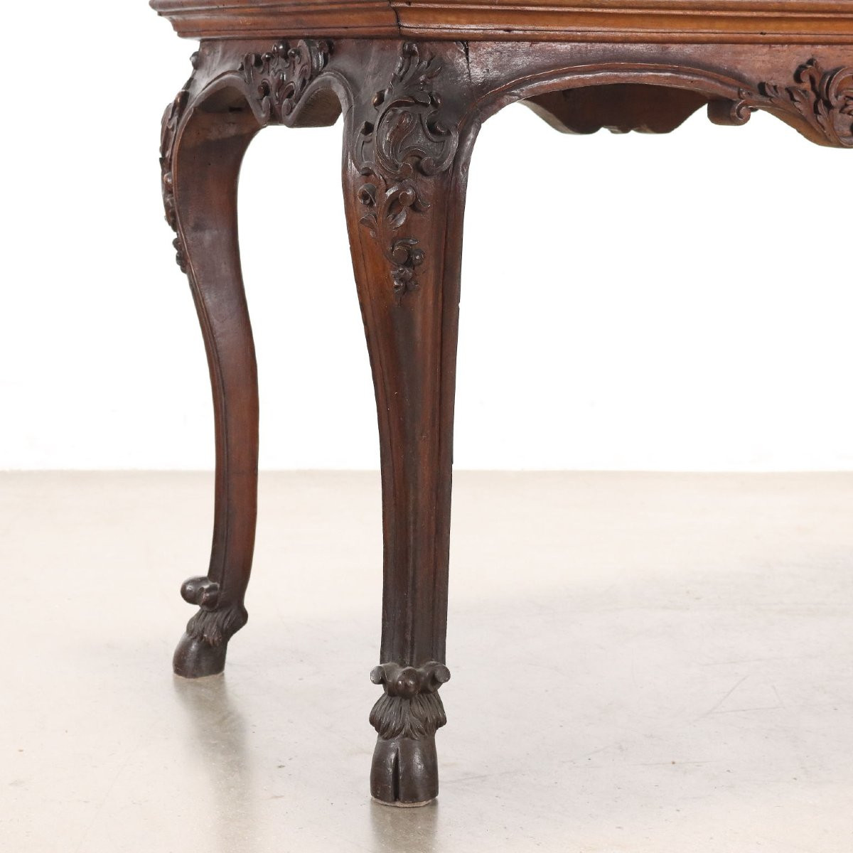 Antique Baroque Table Walnut Marble Top Italy XVIII Century-photo-2