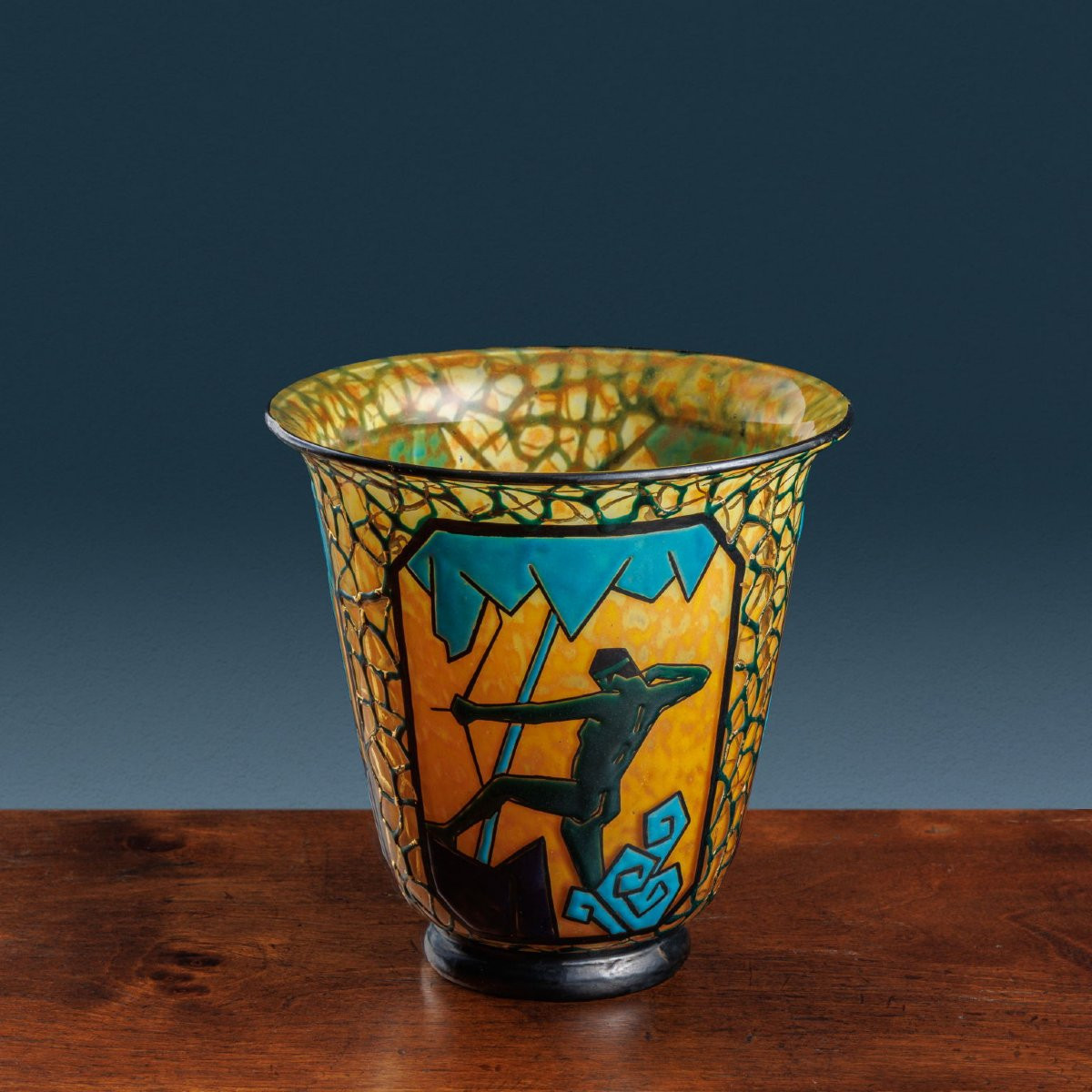 Archer And Deer Vase Marcel Goupy. Paris, Ca. 1925-28.-photo-2