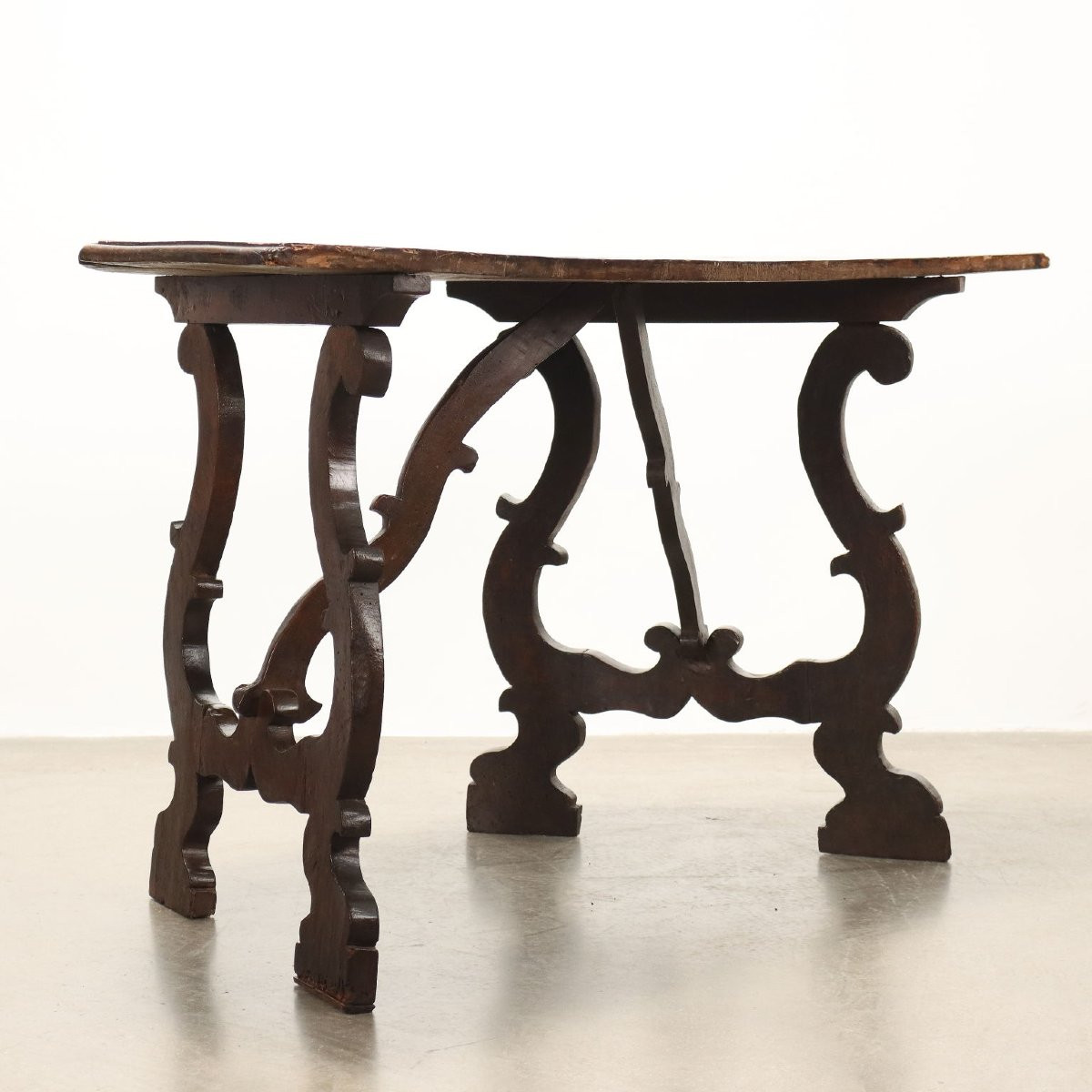 Antique Baroque Console Walnut Italy Early XVIII Century-photo-2