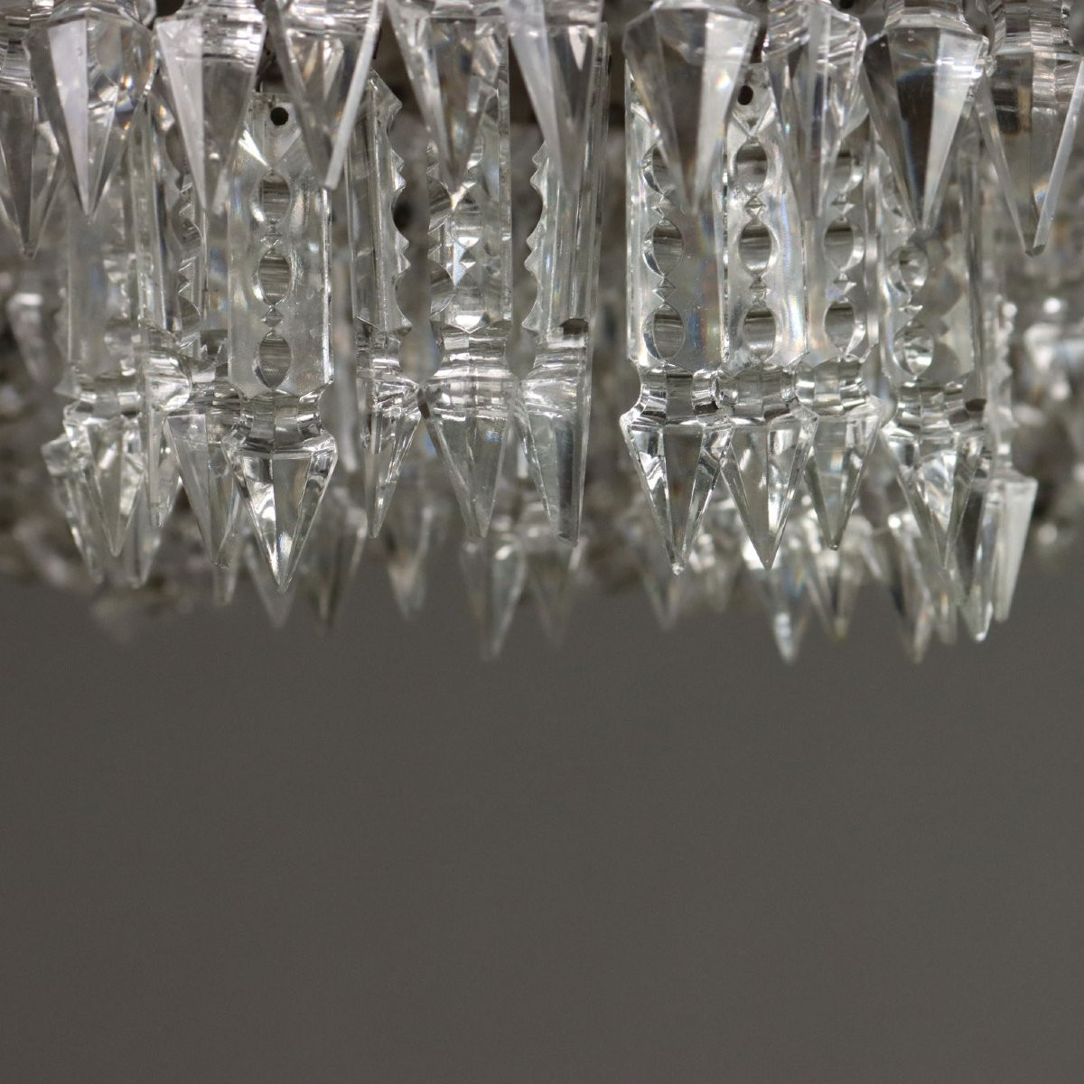 Lustre Ancien Style Empire Verre Métal Italie Du XXe Siècle-photo-2