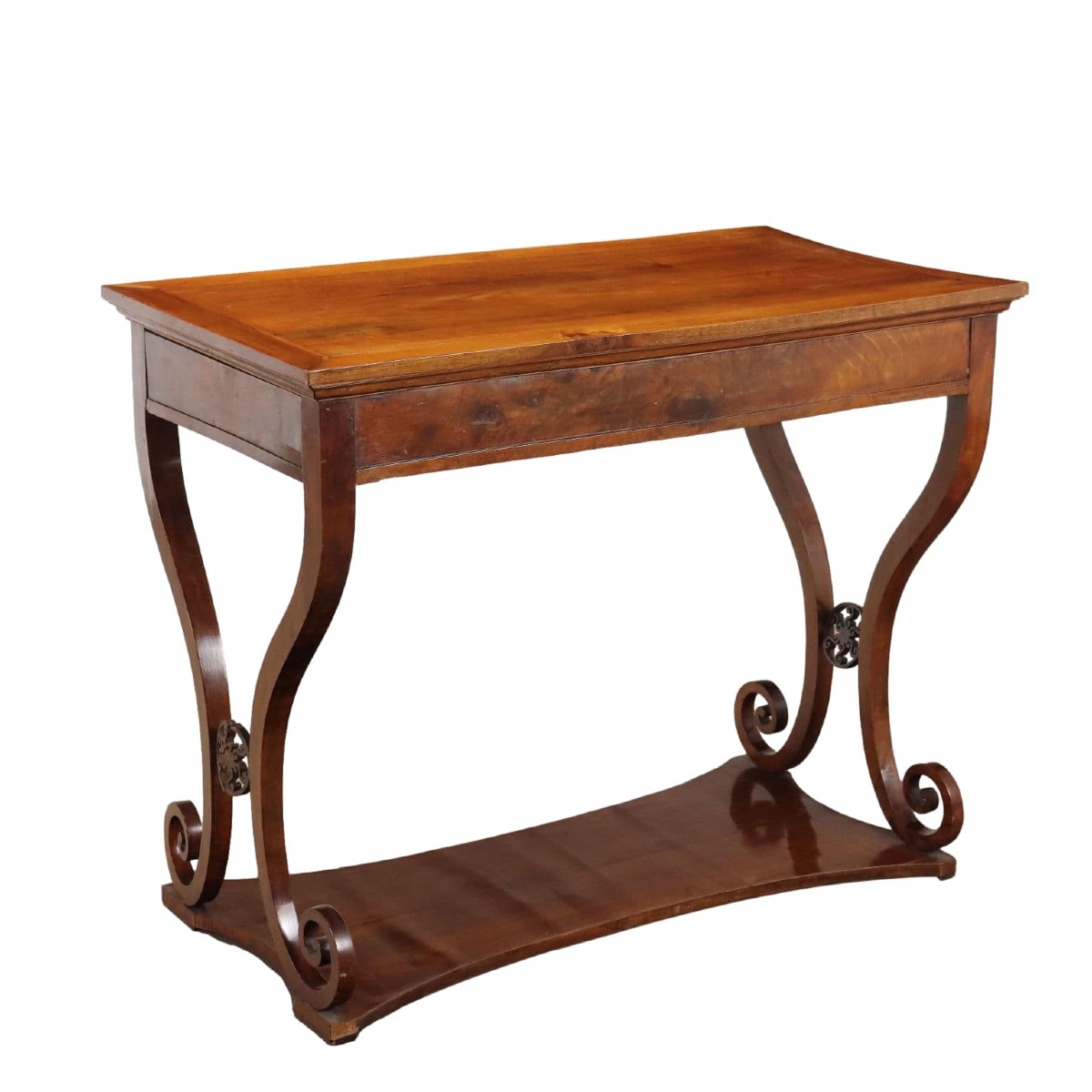 Bureau Empire Ancien Noyer Tiroirs Italie Fin Du XIXe Siècle
