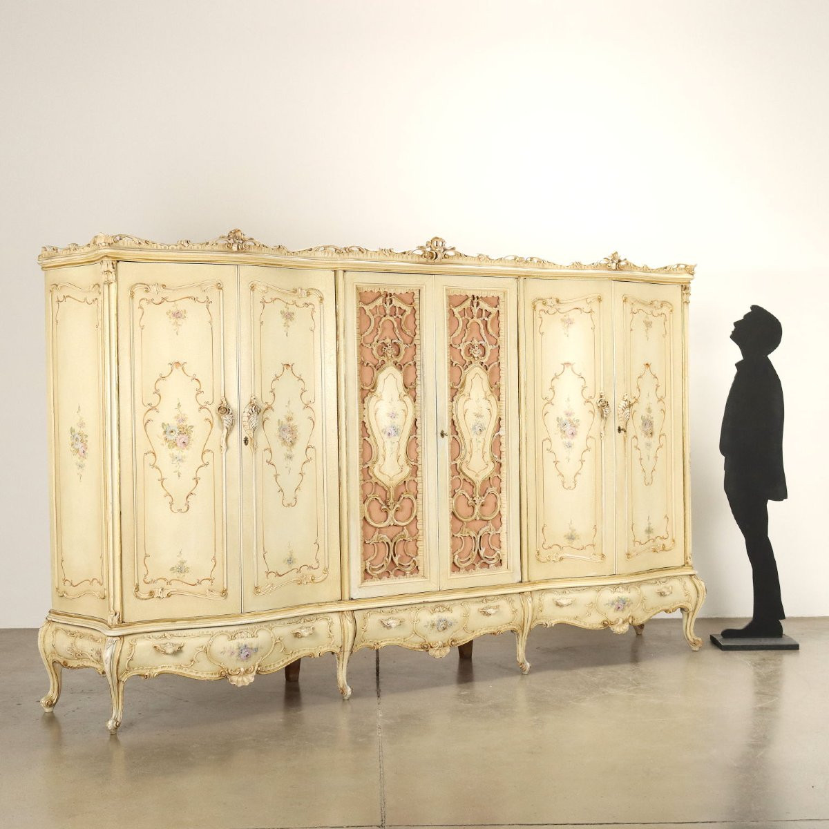 Armoire Ancien Style Baroque Venitien Sapin Du XXe Siècle-photo-2
