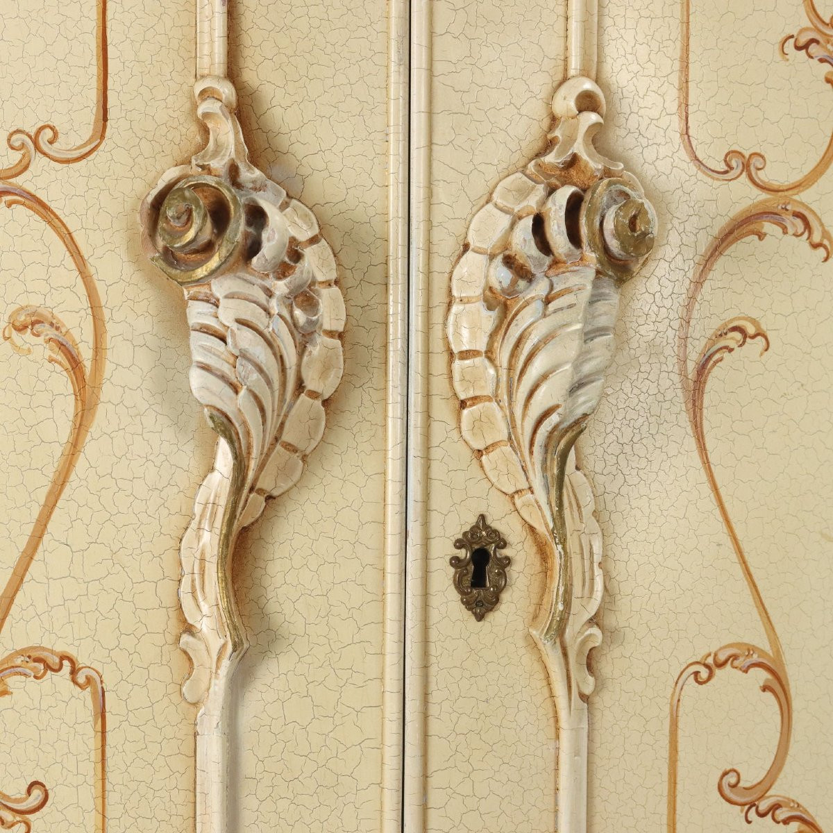 Armoire Ancien Style Baroque Venitien Sapin Du XXe Siècle-photo-2