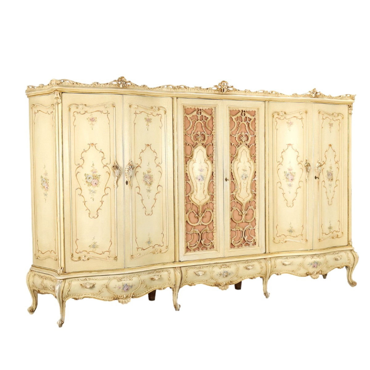 Armoire Ancien Style Baroque Venitien Sapin Du XXe Siècle