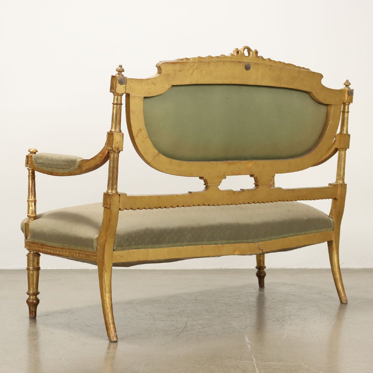 Antique Sofa Neoclassical Style Gilded Wood XIX Century-photo-5