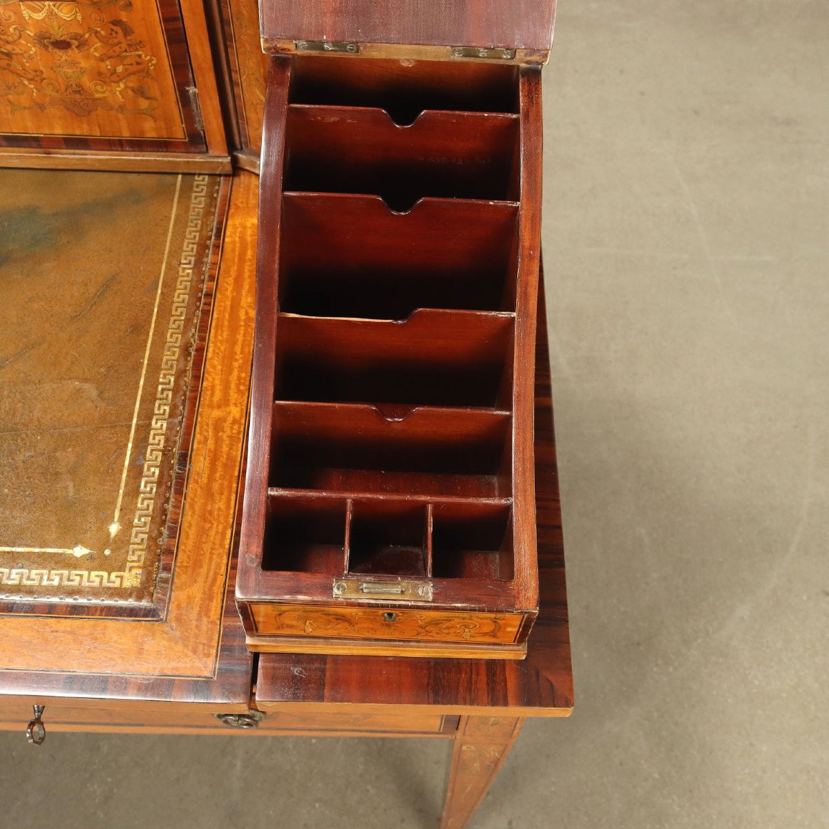 Bureau Victorien Ancien Style Carlton House Satinwood XIXe Siècle-photo-1