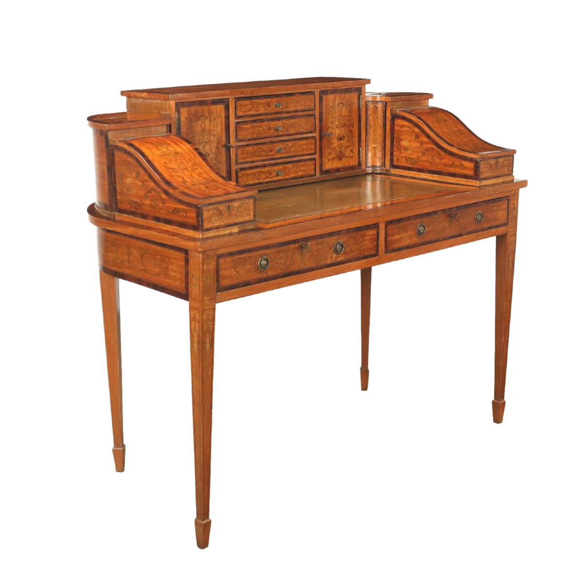Bureau Victorien Ancien Style Carlton House Satinwood XIXe Siècle