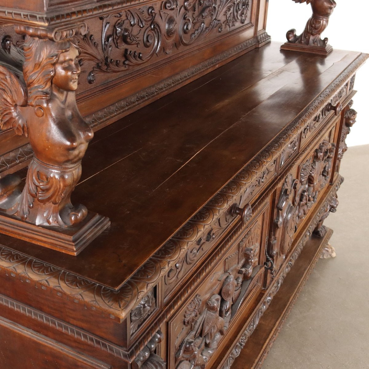 Antique Cupboard Neo-baroque Style Walnut Italy XX Century-photo-1