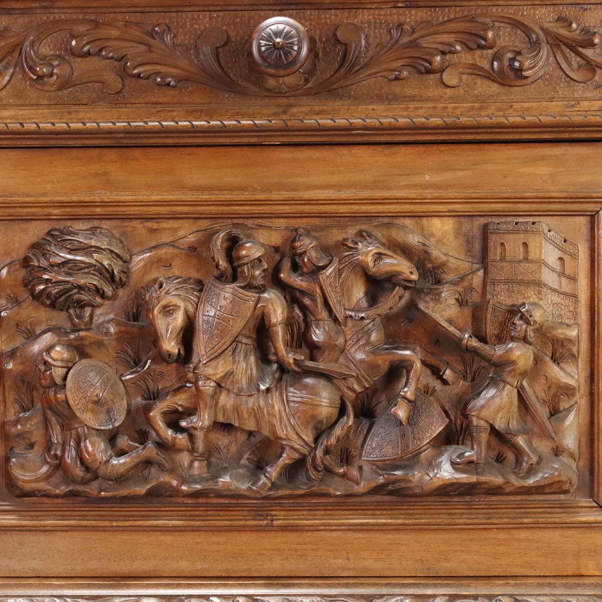 Antique Cupboard Neo-baroque Style Walnut Italy XX Century-photo-3