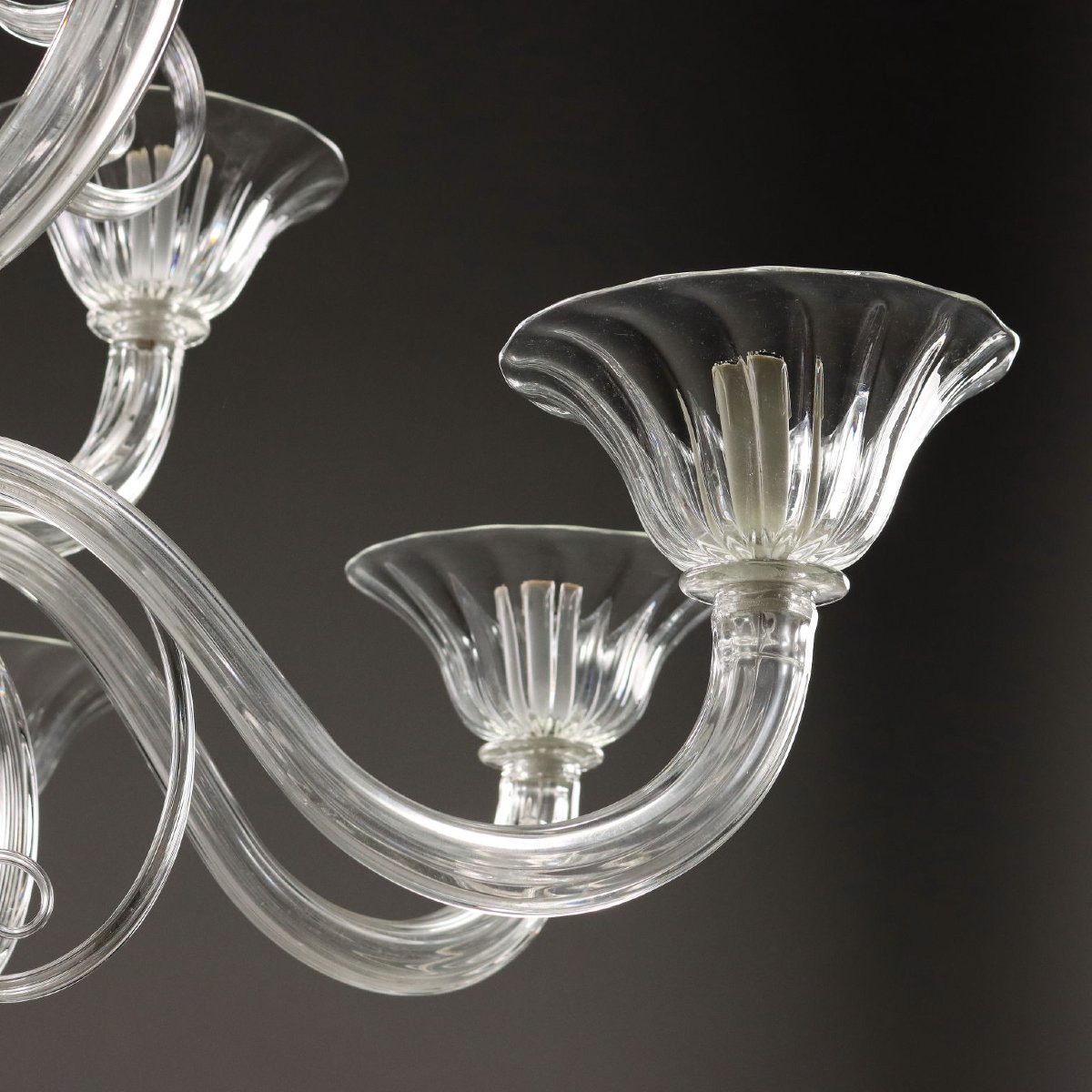 Antique Chandelier Blown Glass 12 Lights Venice Italy XX Century-photo-3