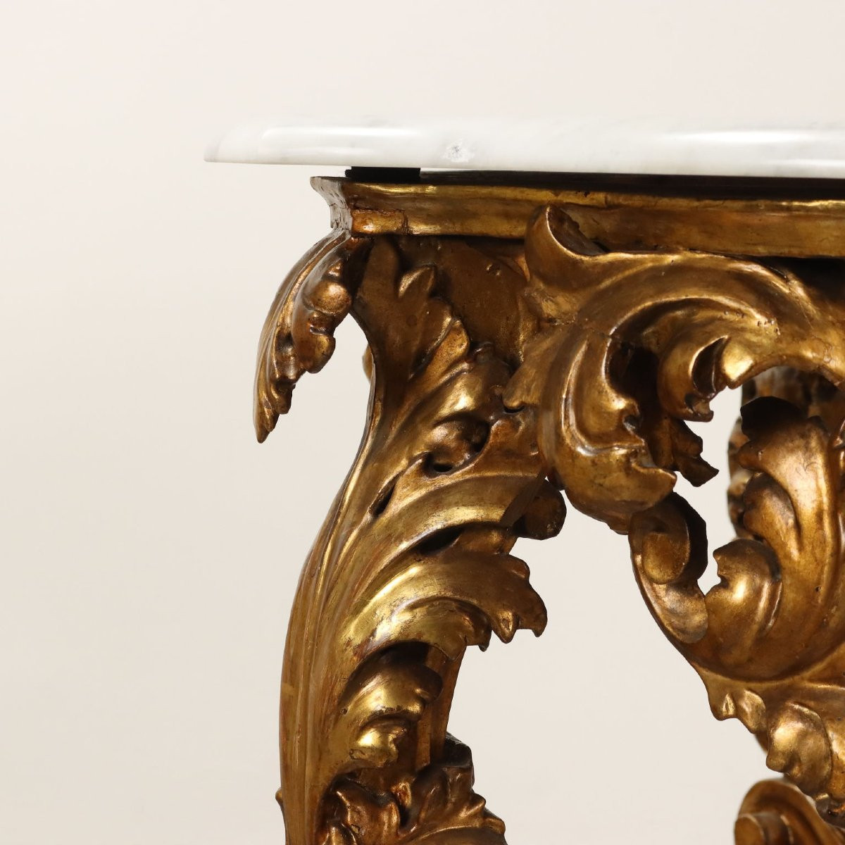 Table Ancienne Style Éclectique Bois Gravé Doré XVIIIe Siècle-photo-4
