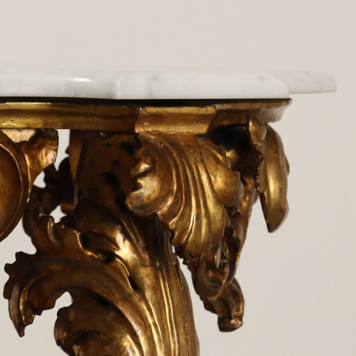 Table Ancienne Style Éclectique Bois Gravé Doré XVIIIe Siècle-photo-1