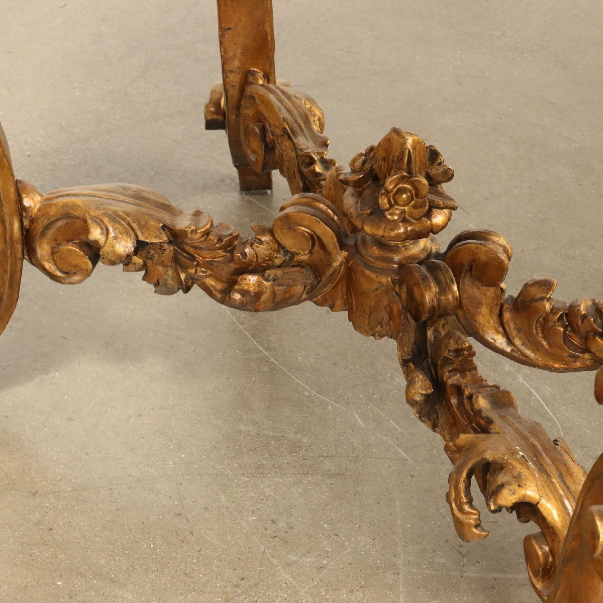 Table Ancienne Style Éclectique Bois Gravé Doré XVIIIe Siècle-photo-6