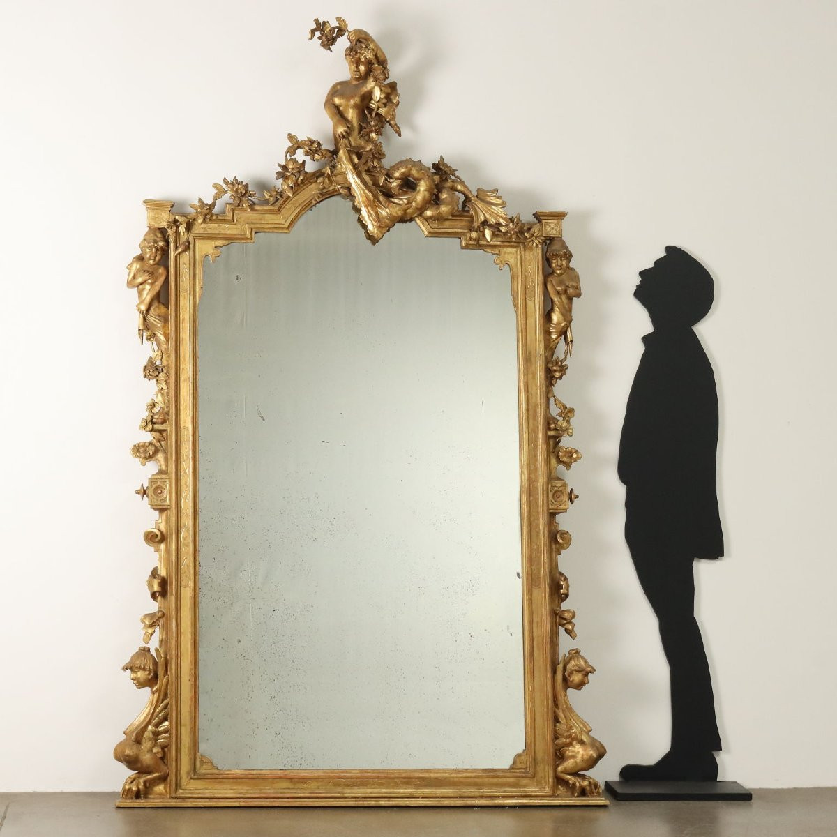 Large Carved And Gilded Mirror-photo-2