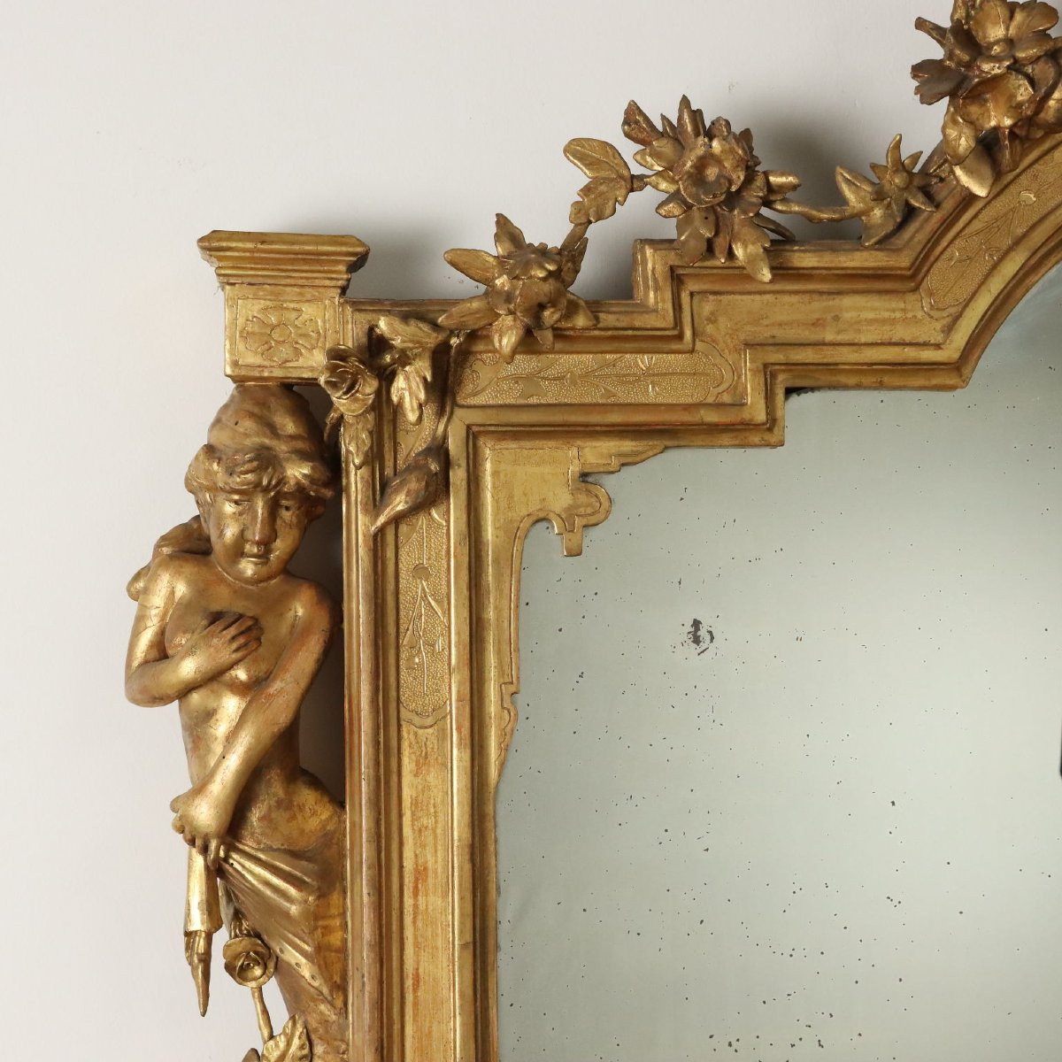 Large Carved And Gilded Mirror-photo-2