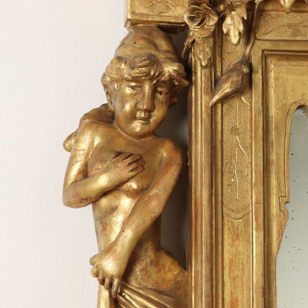 Large Carved And Gilded Mirror-photo-3