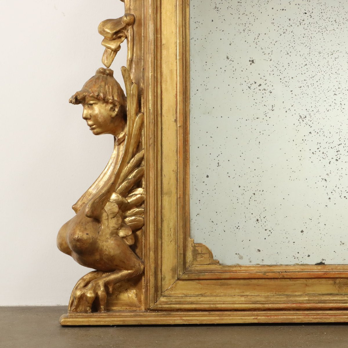 Large Carved And Gilded Mirror-photo-5