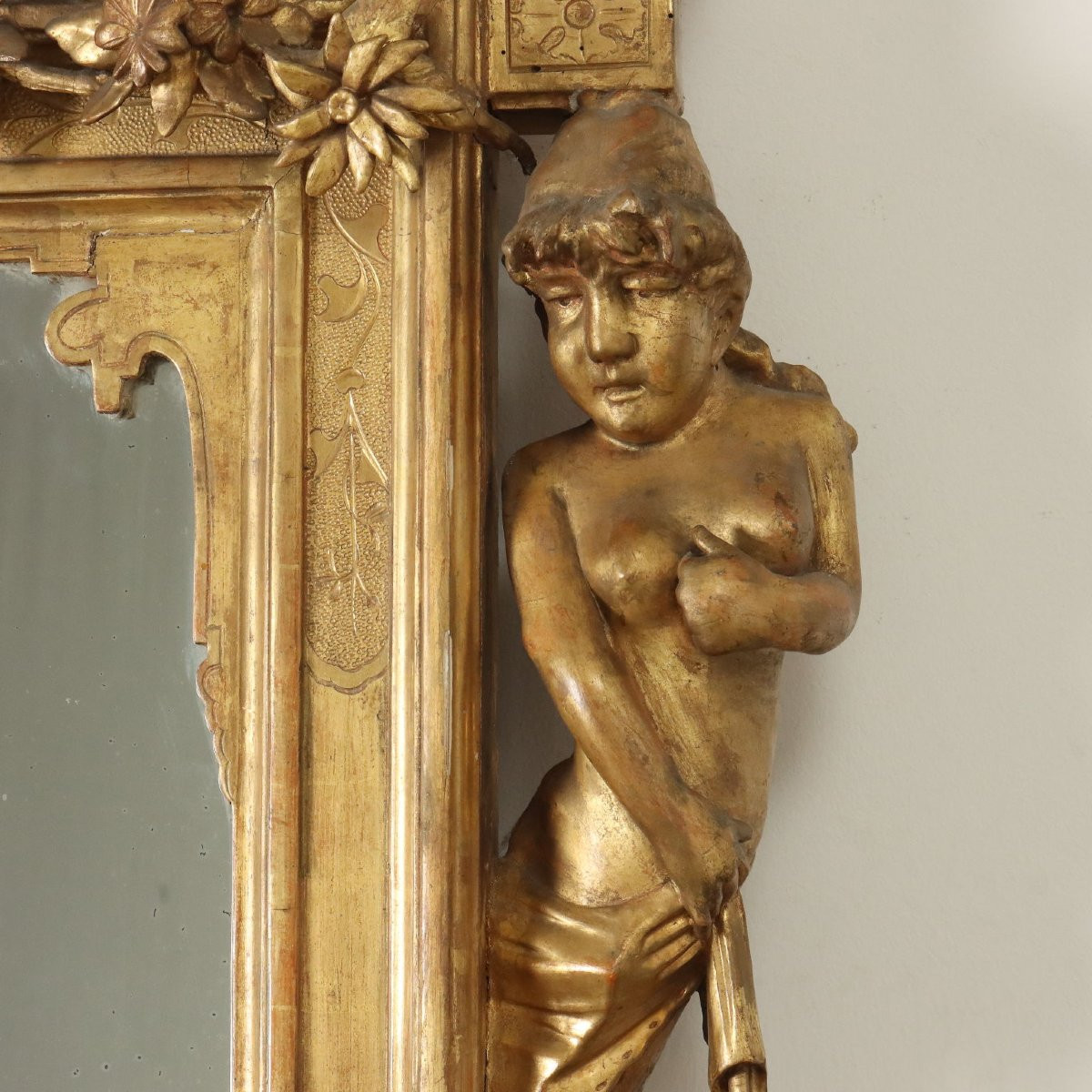 Large Carved And Gilded Mirror-photo-7