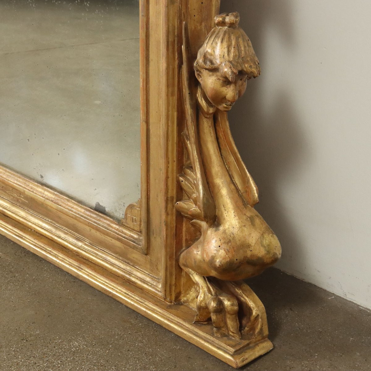 Large Carved And Gilded Mirror-photo-8