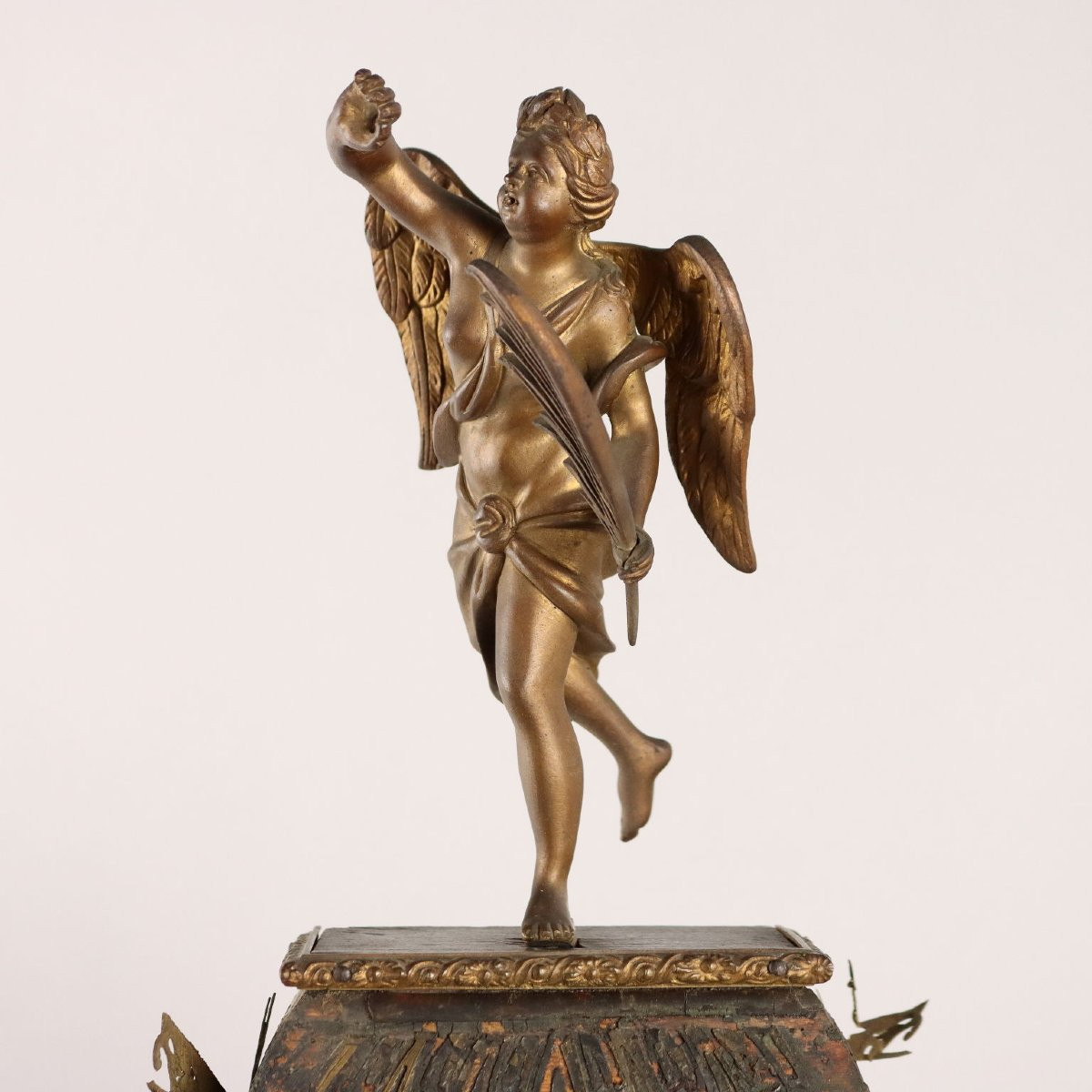Horloge Ancien Style Boulle Bronze Bois Détails Dorés '800-photo-3
