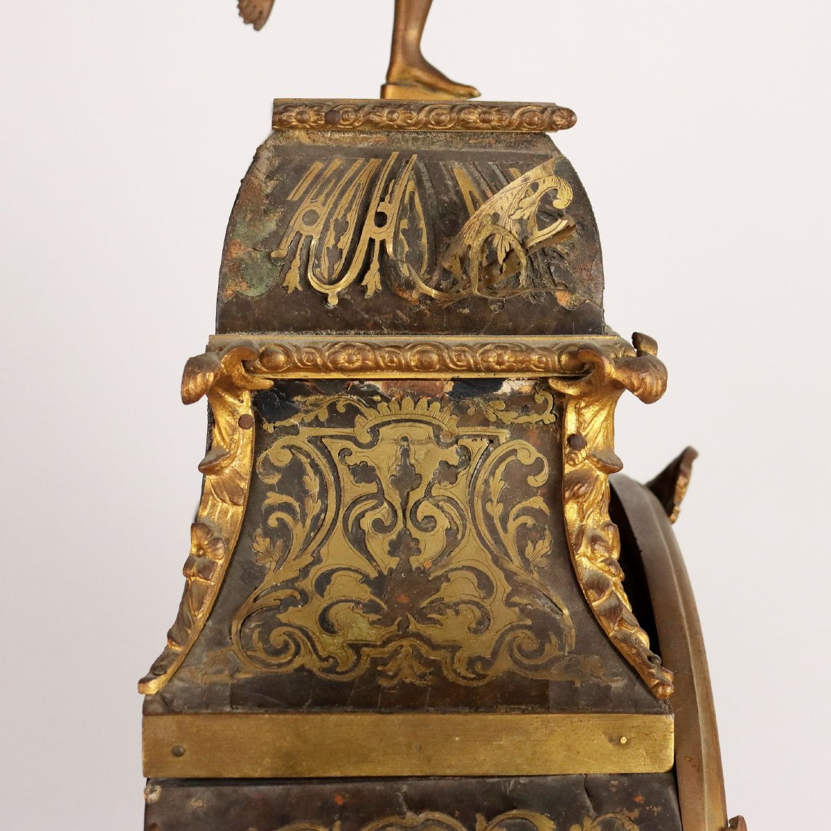 Horloge Ancien Style Boulle Bronze Bois Détails Dorés '800-photo-6