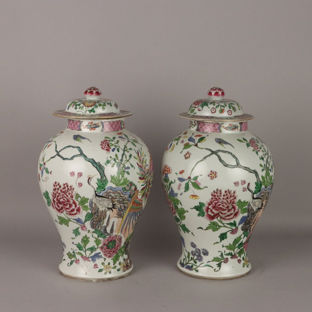 Pair Of Potiches In The Manner Of Edmè Samson France Late 19th Century Early 20th Century-photo-8