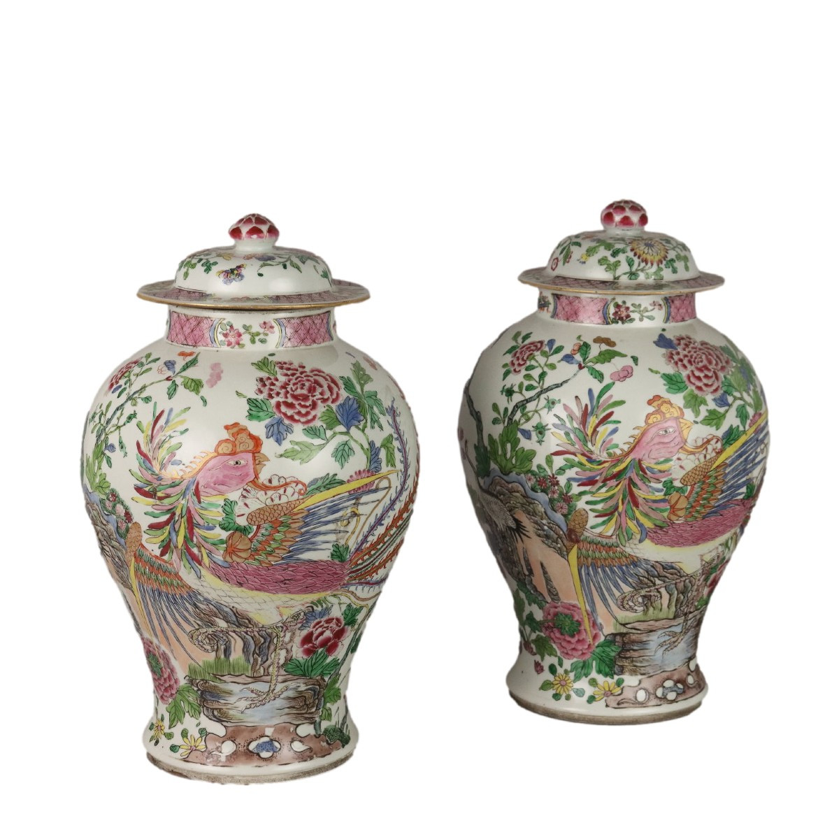 Pair Of Potiches In The Manner Of Edmè Samson France Late 19th Century Early 20th Century