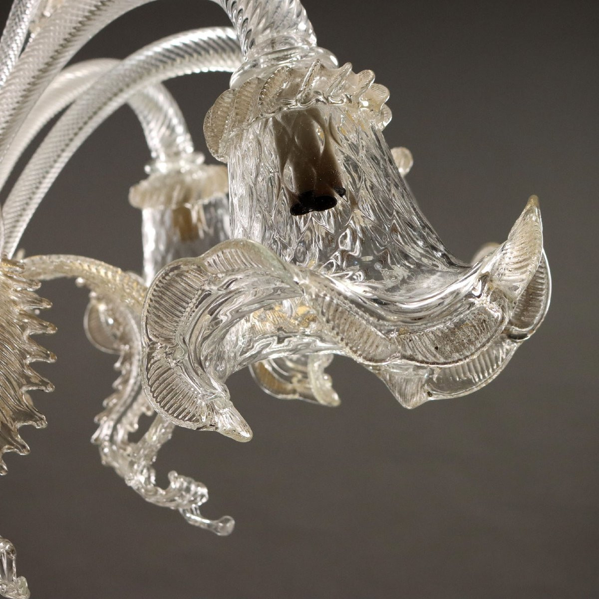 Lustre Ancien Verre de Murano 8 Lumières Italie XXe Siècle -photo-4