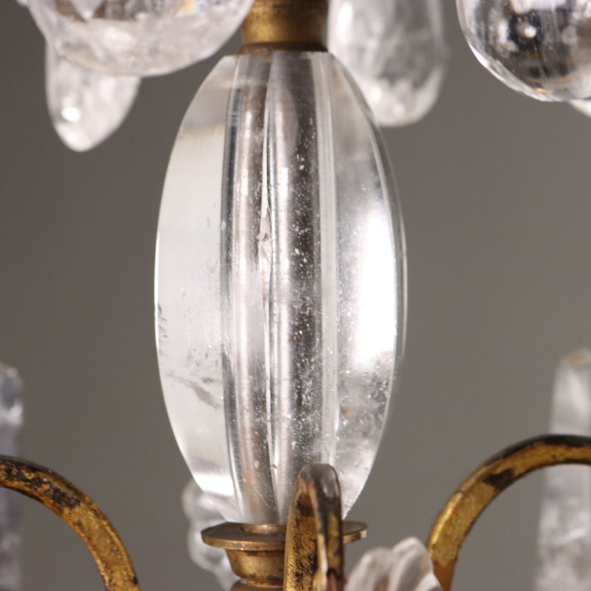 Antique Chandelier Crystal Bronze Iron Italy XIX Century-photo-5