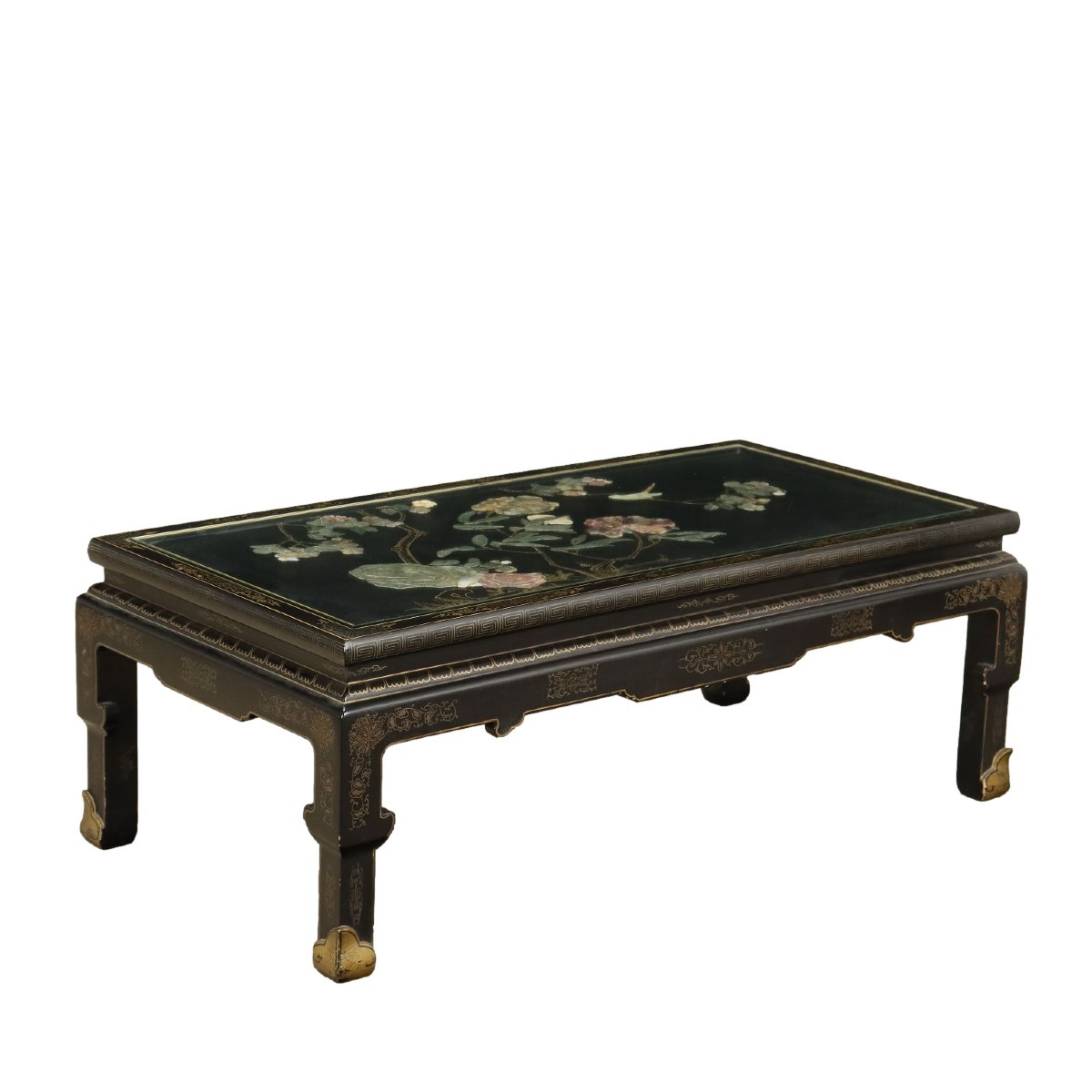 Table Basse Acienne Bois Laqué Décorations du XXe Siècle